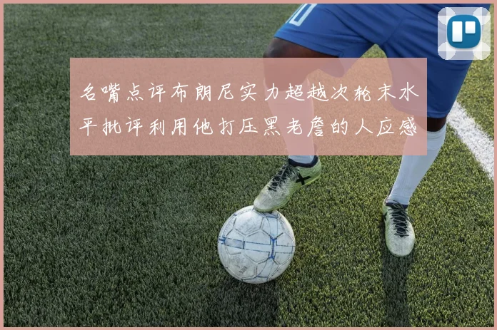 名嘴点评布朗尼实力超越次轮末水平批评利用他打压黑老詹的人应感羞愧